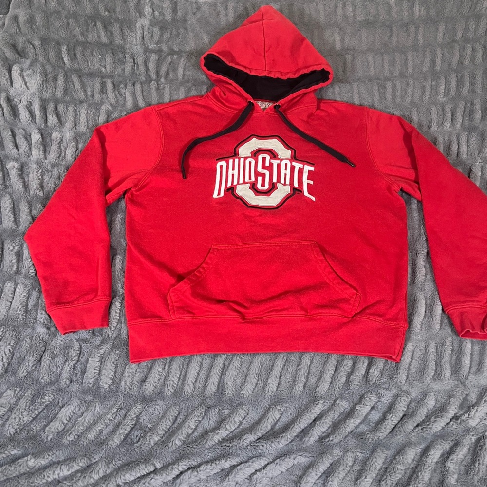 Ohio State‎ Varsity Authentic Apparel Mens Medium Red Pullover Hoodie NCAA OSU